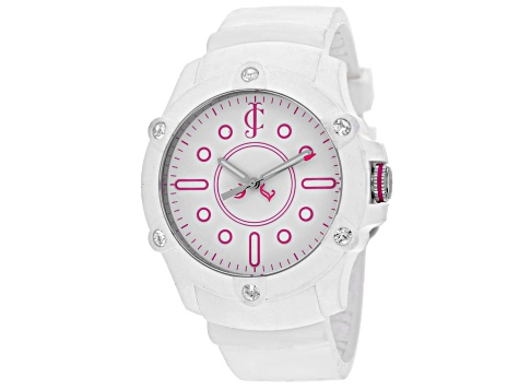 Juicy Couture Surfside 41mm White Rubber Strap White Dial  display picture 3