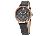 Stuhrling Women's Vogue Gray Dial, Gray Leather Strap Watch