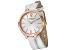 Stuhrling Women's Vogue White Dial, White Leather Strap Watch