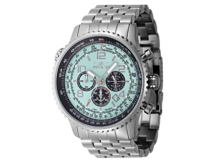 Invicta OCEAN VOYAGE 49.5mm Light Blue Dial Stainless Steel Quartz