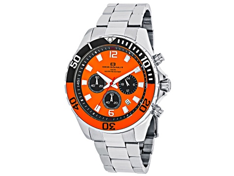 Oceanaut Men's Sevilla Orange Dial, Stainless Steel Watch