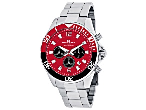 Oceanaut Men's Sevilla Red Dial, Stainless Steel Watch