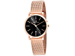 Christian Van Sant Women's Paradigm Black Dial, Rose Stainless Steel Watch