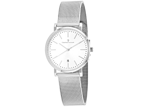 Christian Van Sant Women's Paradigm White Dial, Stainless Steel Watch