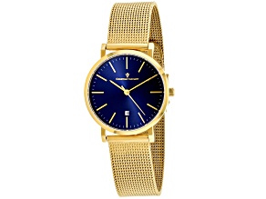 Christian Van Sant Women's Paradigm Blue Dial, Yellow Stainless Steel Watch
