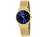 Christian Van Sant Women's Paradigm Blue Dial, Yellow Stainless Steel Watch