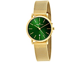 Christian Van Sant Women's Paradigm Green Dial, Yellow Stainless Steel Watch