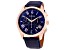 Bulova Men's Wilton Blue Dial, Blue Leather Strap Watch