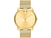 Movado Men's Bold Yellow Stainless Steel Mesh Band Watch