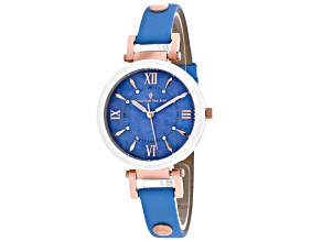 Christian Van Sant Women's Petite Blue Dial, Blue Ceramic bezel Watch