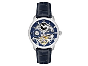 Thomas Earnshaw Longitude Automatic Blue Dial Blue Stainless Steel Band Skeleton Watch