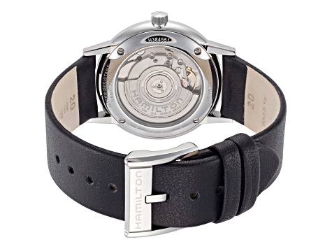 Hamilton Men's IntraMatic 38mm Automatic Black Leather Strap Watch ...
