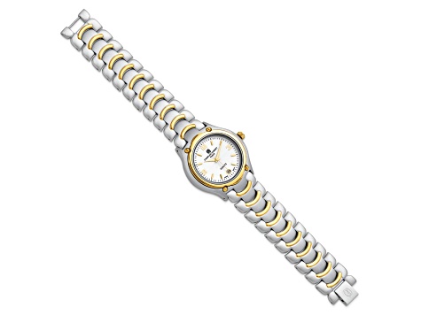 Mens Charles Hubert Two-tone Brass White Dial Watch