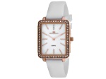 Oceanaut Women's Adorn White Dial, Rose Bezel, White Rubber Strap Watch