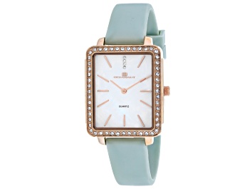 Picture of Oceanaut Women's Adorn White Dial, Rose Bezel, Green Rubber Strap Watch