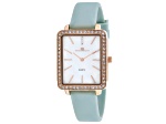 Oceanaut Women's Adorn White Dial, Rose Bezel, Green Rubber Strap Watch