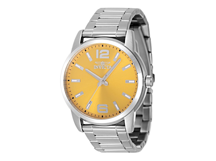 Invicta Celestial 43mm Yellow Dial Stainless Steel Quartz  display picture 1