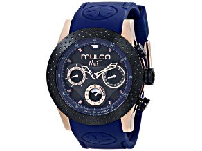 Mulco Women's Nuit Mia Black Dial Blue Silicone Strap Watch