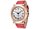 Glam Rock Women's Florida 40mm Quartz Red Leather Strap Watch