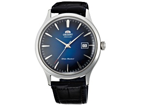 Orient Men's Classic Bambino V4 42mm Manual-Wind Watch, Blue Dial