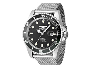 Invicta Men's Pro Diver 47mm Black Bezel Stainless Steel Mesh Band Automatic Watch