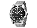 Invicta Men's Pro Diver 47mm Black Bezel Stainless Steel Mesh Band Automatic Watch