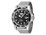 Invicta Men's Pro Diver 47mm Black Bezel Stainless Steel Mesh Band Automatic Watch