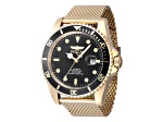 Invicta Men's Pro Diver 47mm Black Bezel Yellow Stainless Steel Mesh Band Automatic Watch