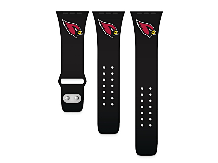 Jtv Gametime Carolina Panthers Black Silicone Band Fits Apple Watch (42/44mm M/L). Watch Not included.