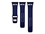 Gametime Seattle Seahawks Navy Silicone Band fits Apple Watch (42/44mm M/L). Watch not included.