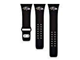 Gametime Baltimore Ravens Black Silicone Band fits Apple Watch (42/44mm M/L). Watch not included.