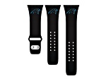 Gametime Carolina Panthers Black Silicone Band fits Apple Watch (42/44mm M/L). Watch not included.