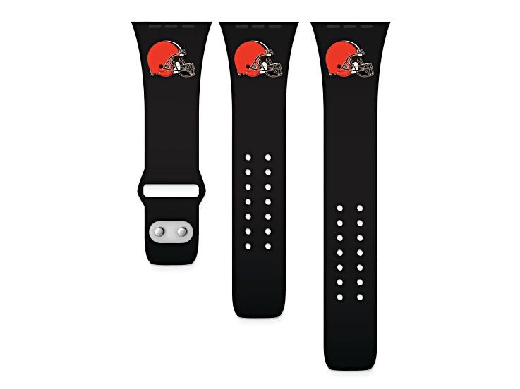 Jtv Gametime Chicago Bears Leather Band Fits Apple Watch (42/44mm M/L Black). Watch Not included.