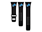 Gametime Detroit Lions Black Silicone Band fits Apple Watch (42/44mm M/L). Watch not included.