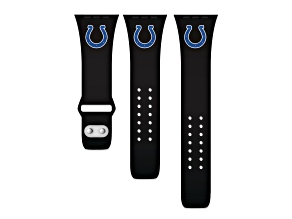 Gametime Indianapolis Colts Black Silicone Band fits Apple Watch (42/44mm M/L). Watch not included.