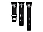 Gametime Las Vegas Raiders Black Silicone Apple Watch Band (42/44mm M/L). Watch not included.
