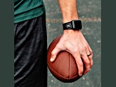 Gametime Las Vegas Raiders Black Silicone Apple Watch Band (42/44mm M/L). Watch not included.