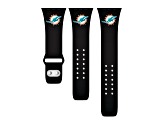 Gametime Miami Dolphins Black Silicone Band fits Apple Watch (42/44mm M/L). Watch not included.