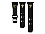 Gametime New Orleans Saints Black Silicone Band fits Apple Watch (42/44mm M/L). Watch not included.