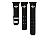 Gametime New Orleans Saints Black Silicone Band fits Apple Watch (42/44mm M/L). Watch not included.