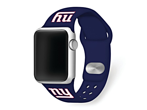 Gametime New York Giants Navy Silicone Band fits Apple Watch (42/44mm M/L). Watch not included.