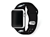 Gametime Philadelphia Eagles Black Silicone Band fits Apple Watch (42/44mm M/L). Watch not included.