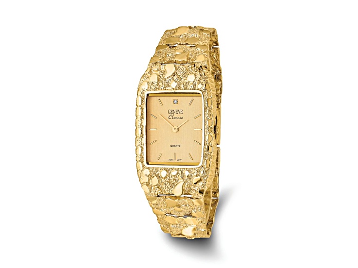 knavetokyo ジャメゴン　REALGOLDカラー 14k Yellow Gold Mens Squared Champagne 27x47mm Dial Solid Nugget