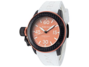 Glam Rock Womens Racetrack 40mm Quartz Orange Dial Watch