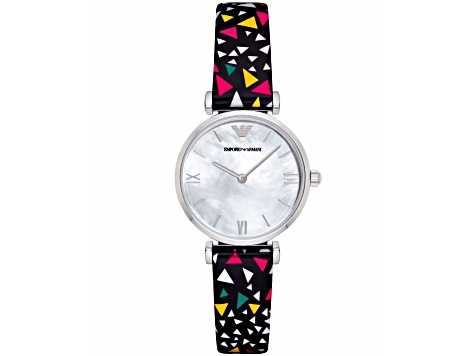 Armani Women's Gianni T-Bar Multi-color Leather Strap Watch