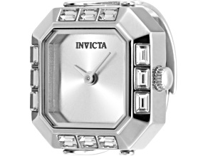 Invicta Mini 21.5mm White Dial Stainless Steel Band Quartz Ring Watch