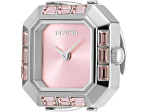Invicta Mini 21.5mm Pink Dial Stainless Steel Band Quartz Ring Watch