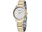 Stuhrling Women's Culcita White Dial, Two-tone Yellow Stainless Steel Watch