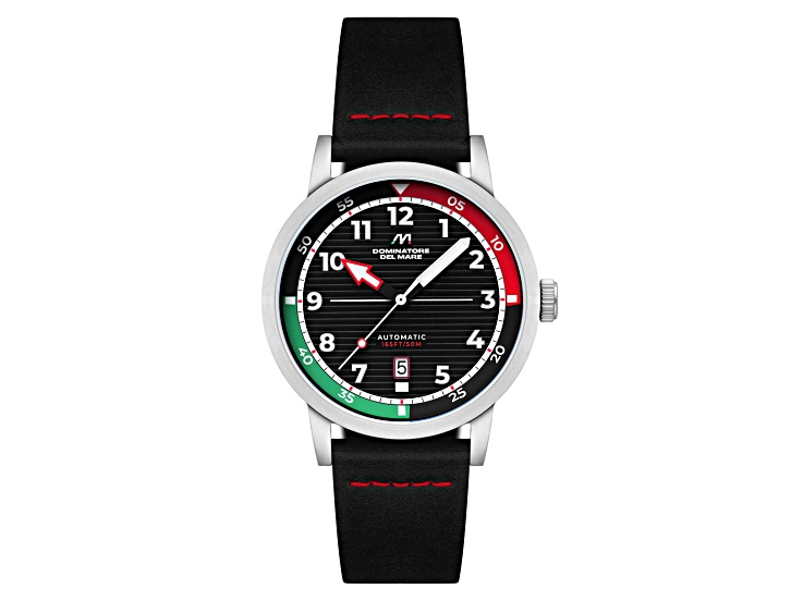 Dominatore Del Mare Camogli Black Dial White Bezel Black Stainless Steel Band Automatic Watch