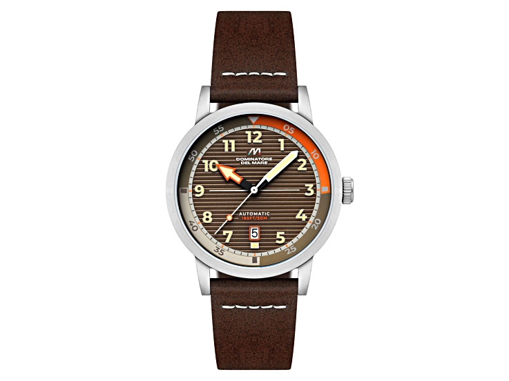 Dominatore Del Mare Camogli Brown Dial White Bezel Brown Stainless Steel Band Automatic Watch